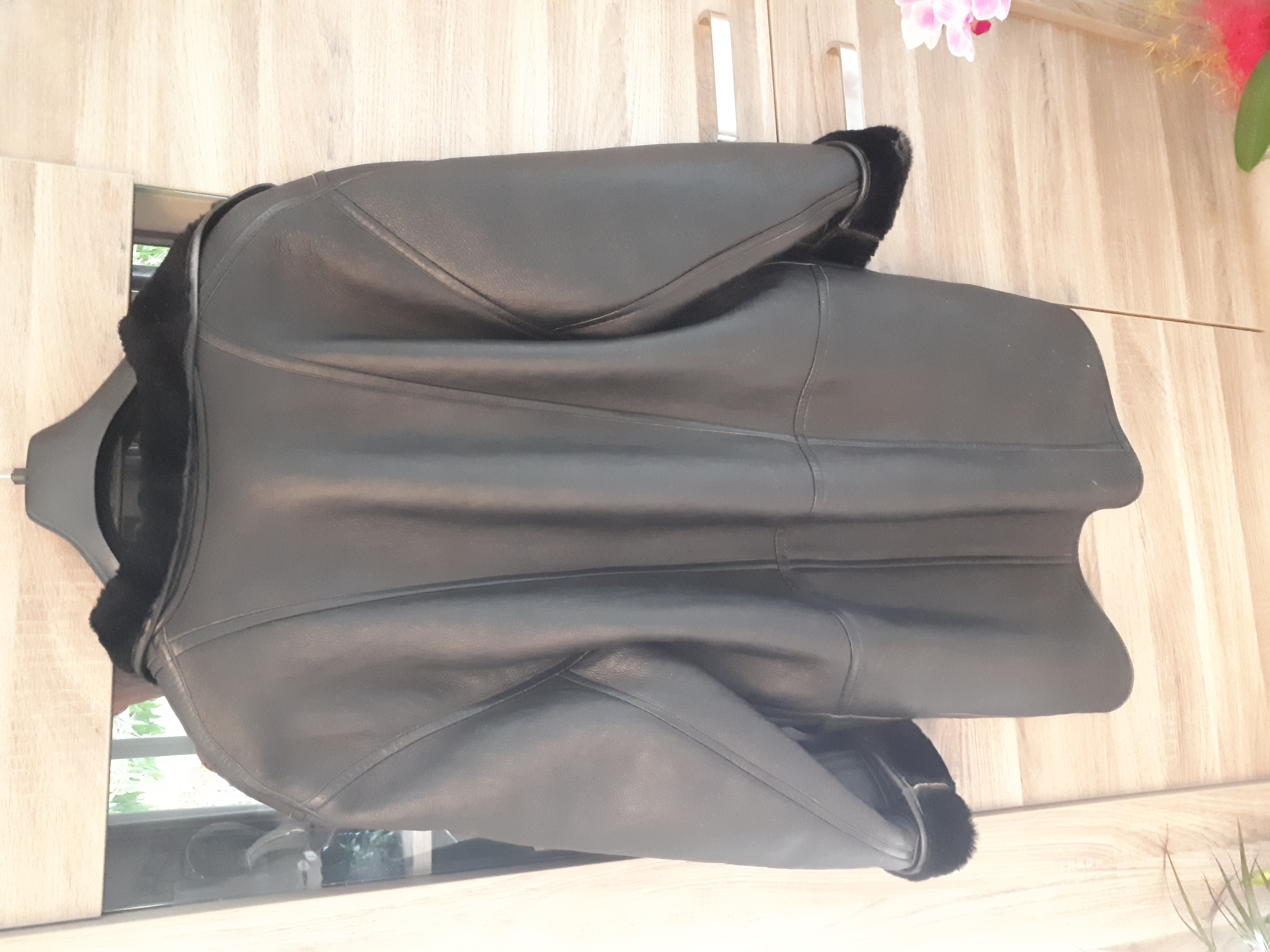 Manteau cuir doublé fourrure - photo numéro 2