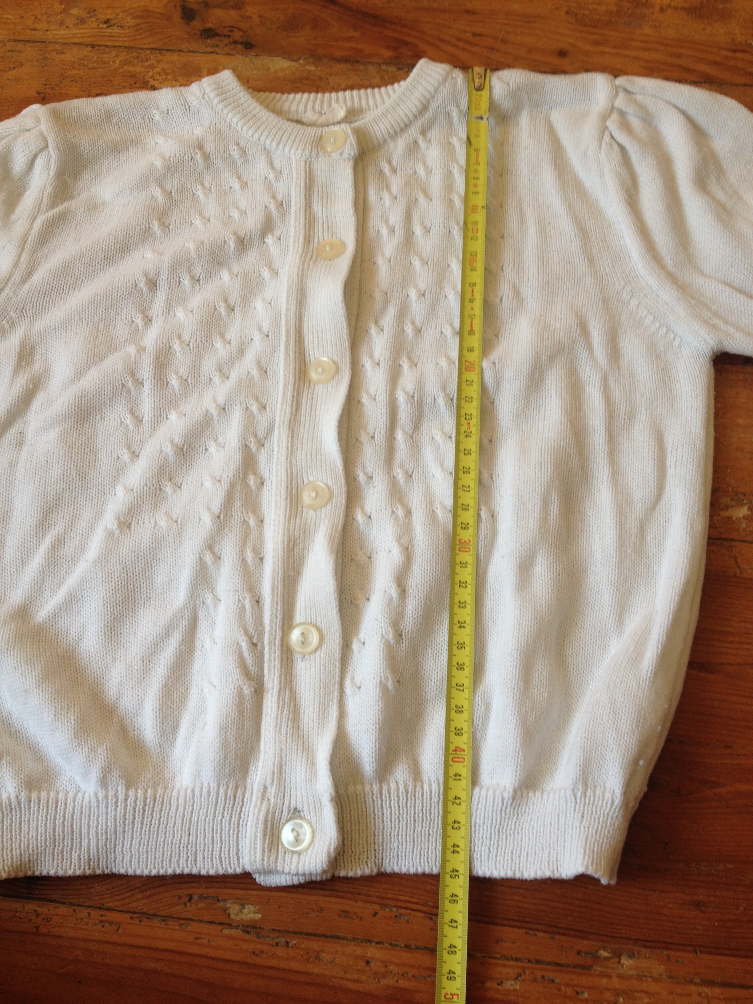 Veste blanche en maille fantaisie-manches longues-enfant fille - photo numéro 5