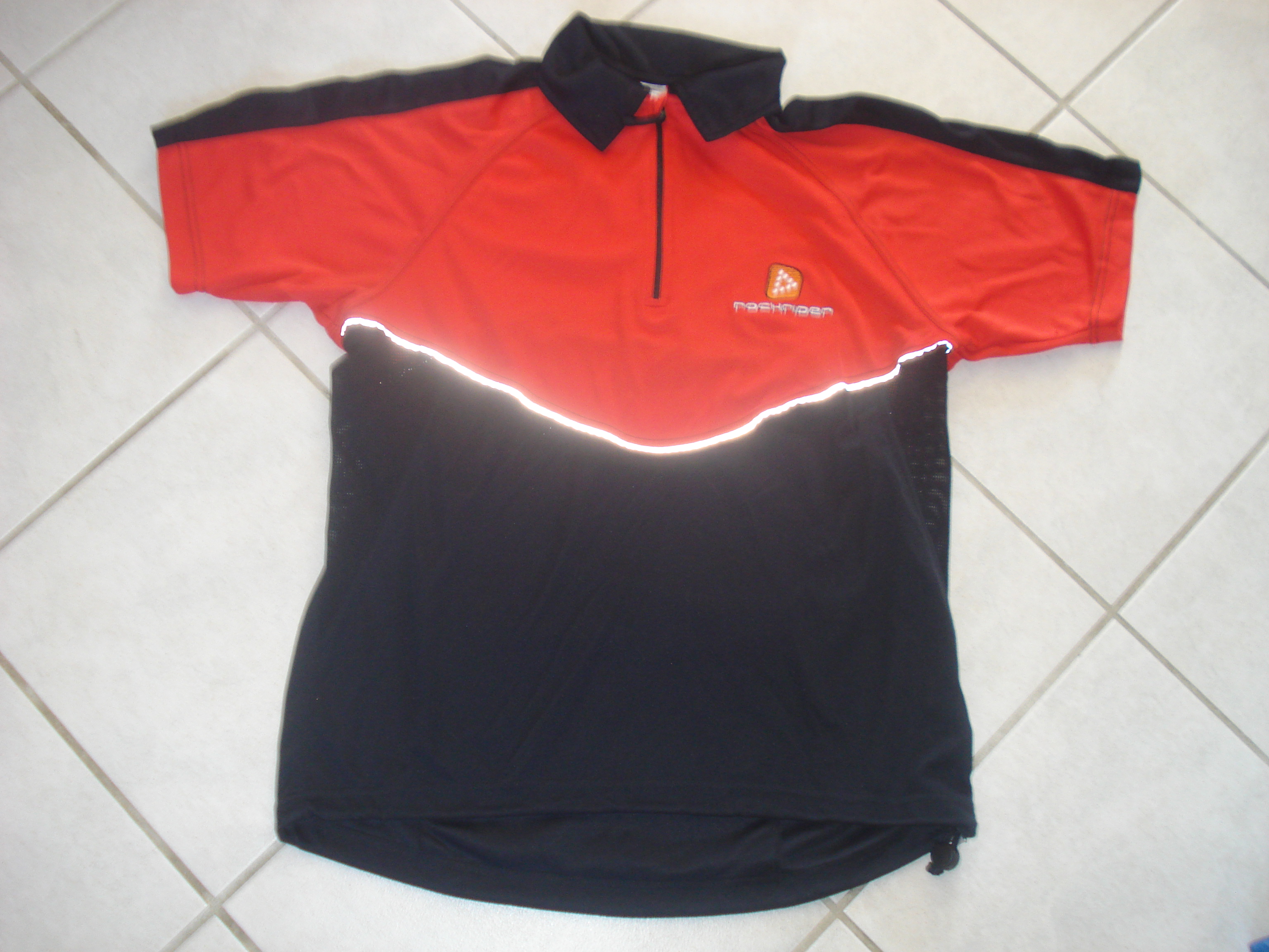 Polo cycliste MC rouge/noir DECATHLON Taille S