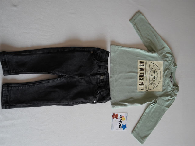 Lot n°1 : 6 Vêtements Garçon 9 mois : 3 Pantalons + 3 Hauts - photo numéro 3