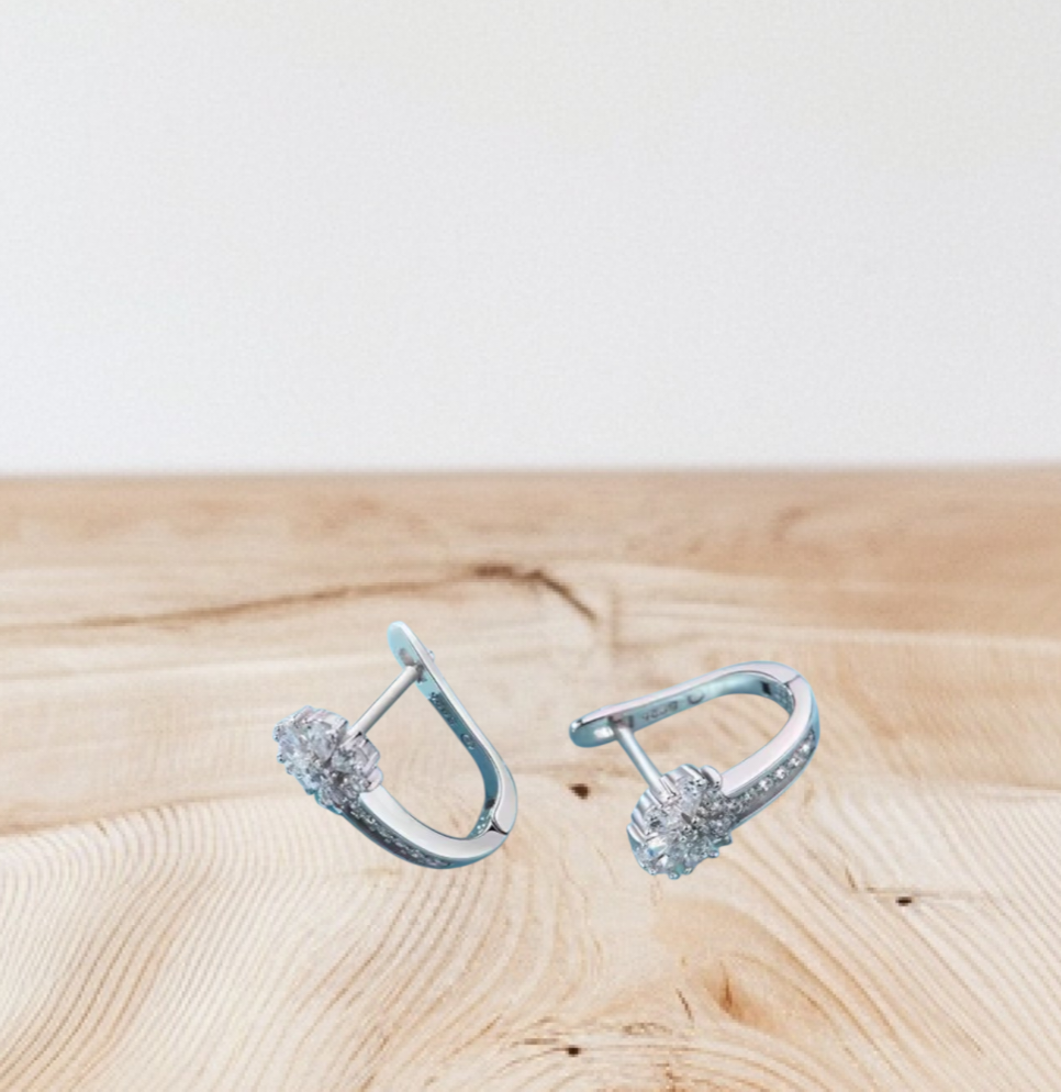 Boucles d'oreilles en argent sterling zircon cristal - photo numéro 2