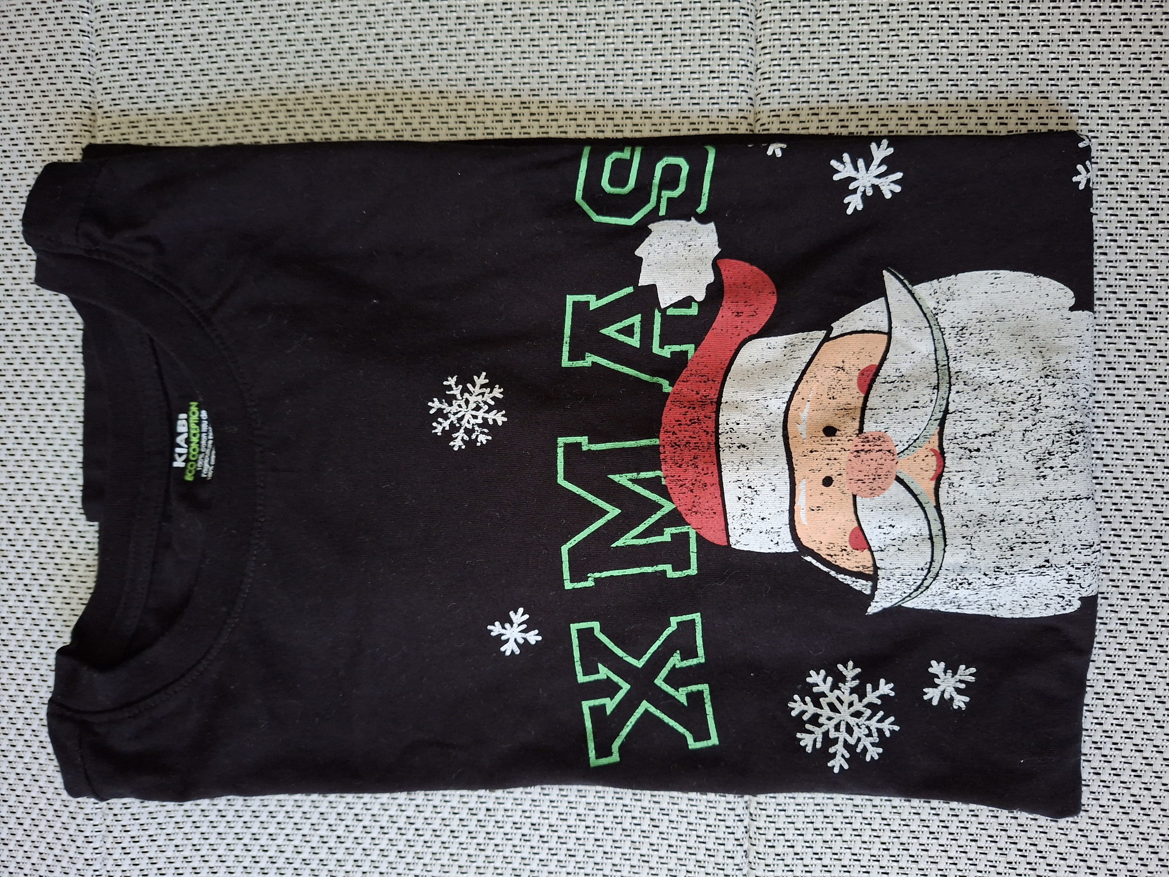 T-shirt noir imprimé XMAS Taille L