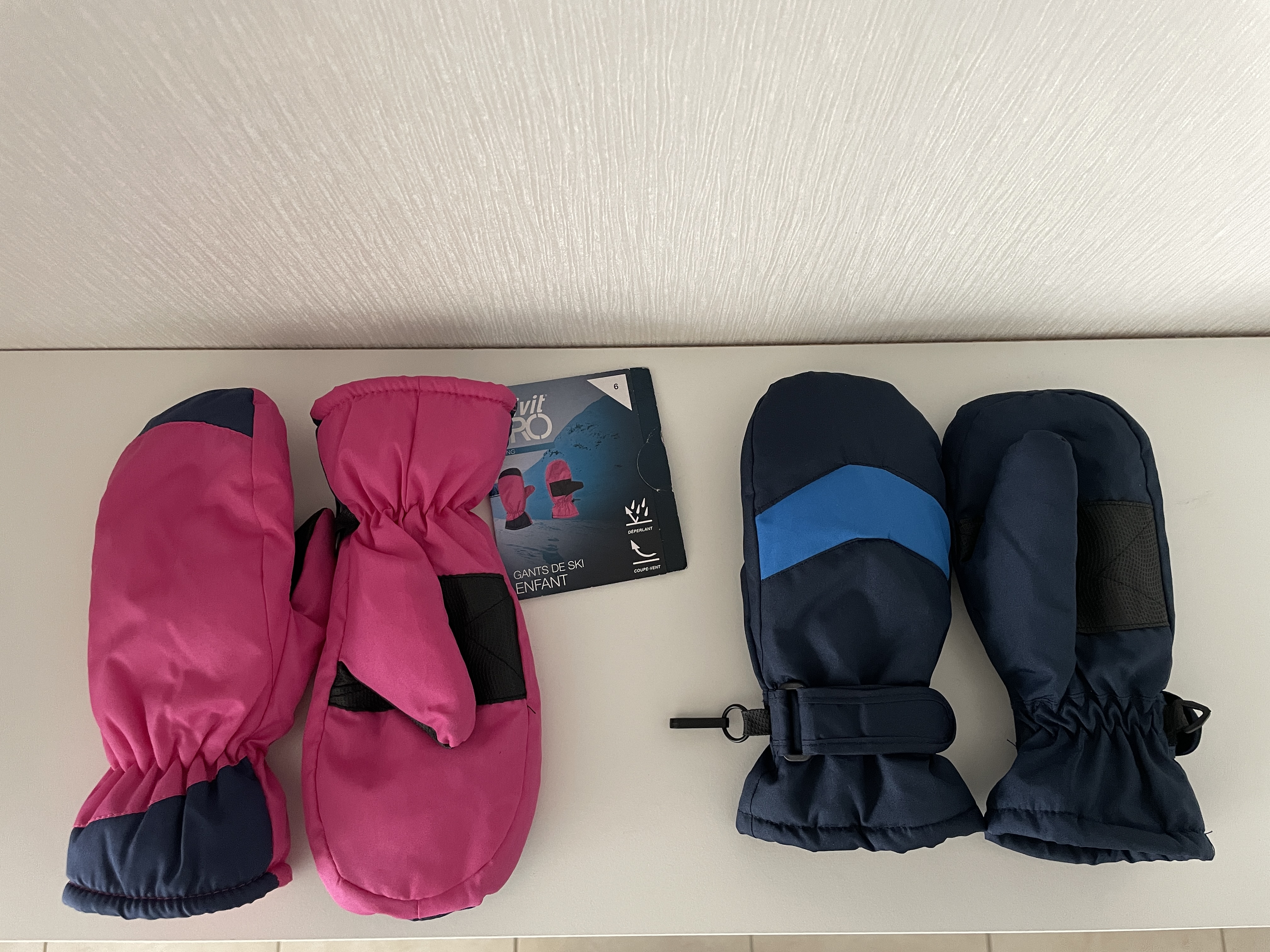 Lot de 2 Paires de Moufles Enfants