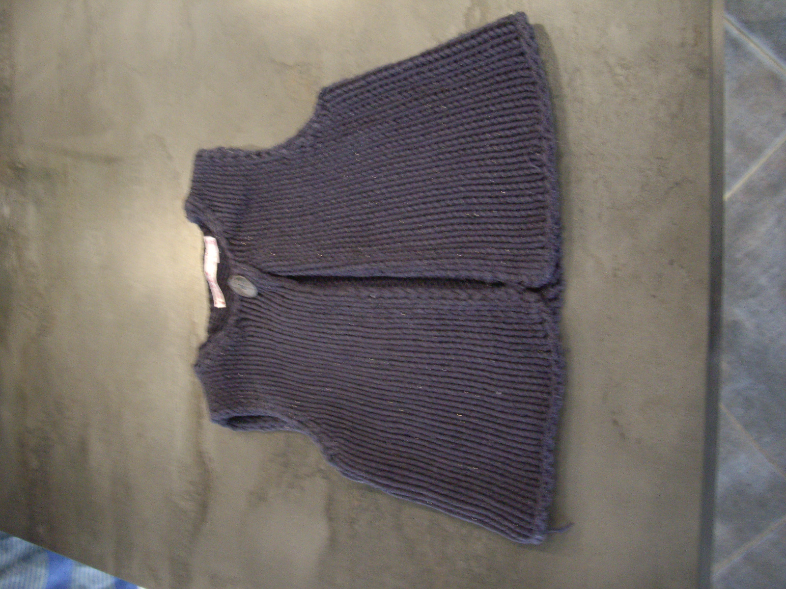 Gilet sans manche coton CFK 5 ans coton marine et doré