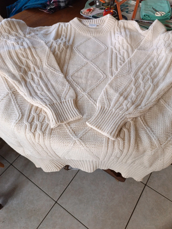 Pull crème à torsades XL - photo numéro 4
