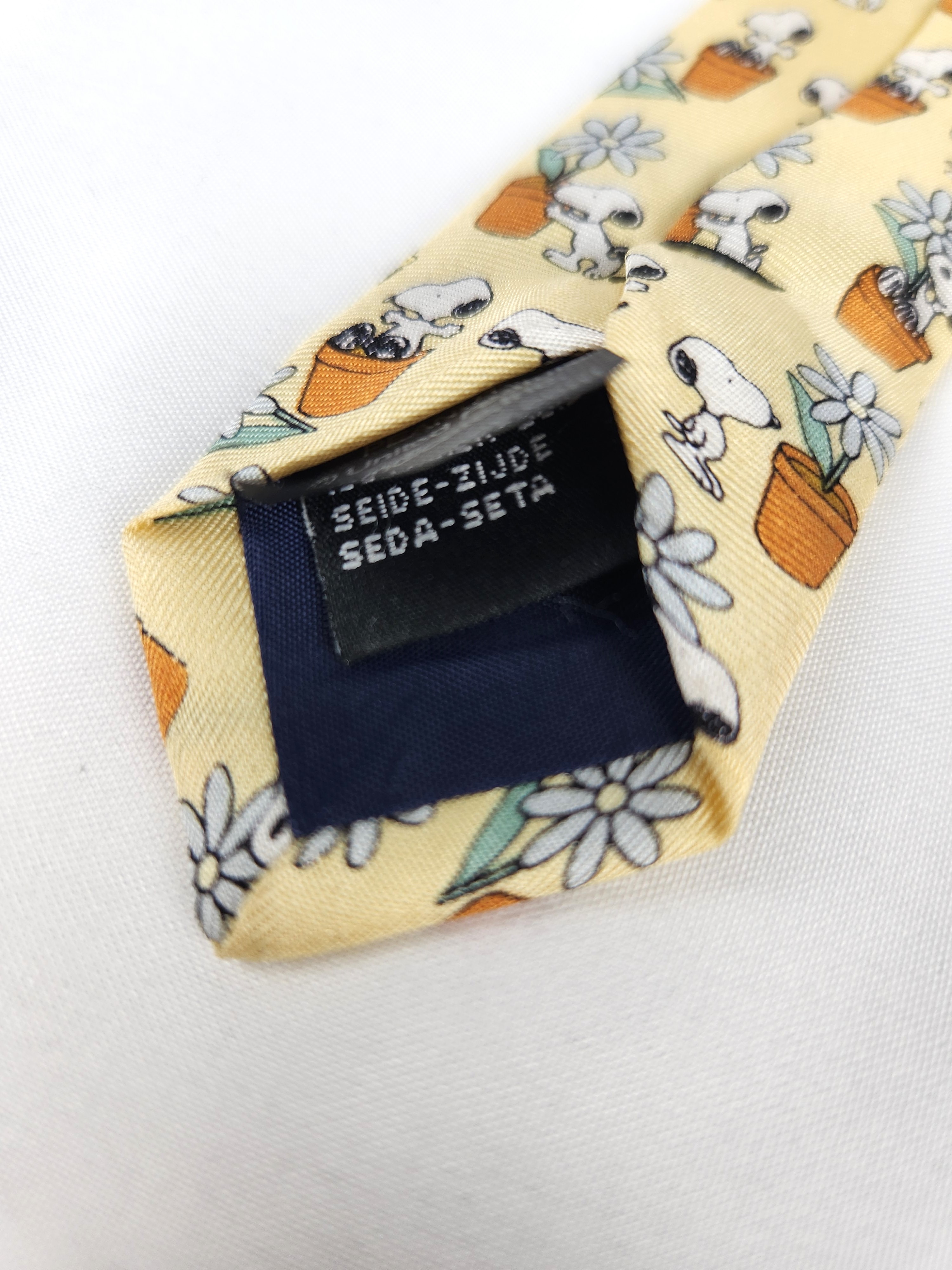 Cravate Snoopy Motif floral Vintage Jaune clair - photo numéro 6