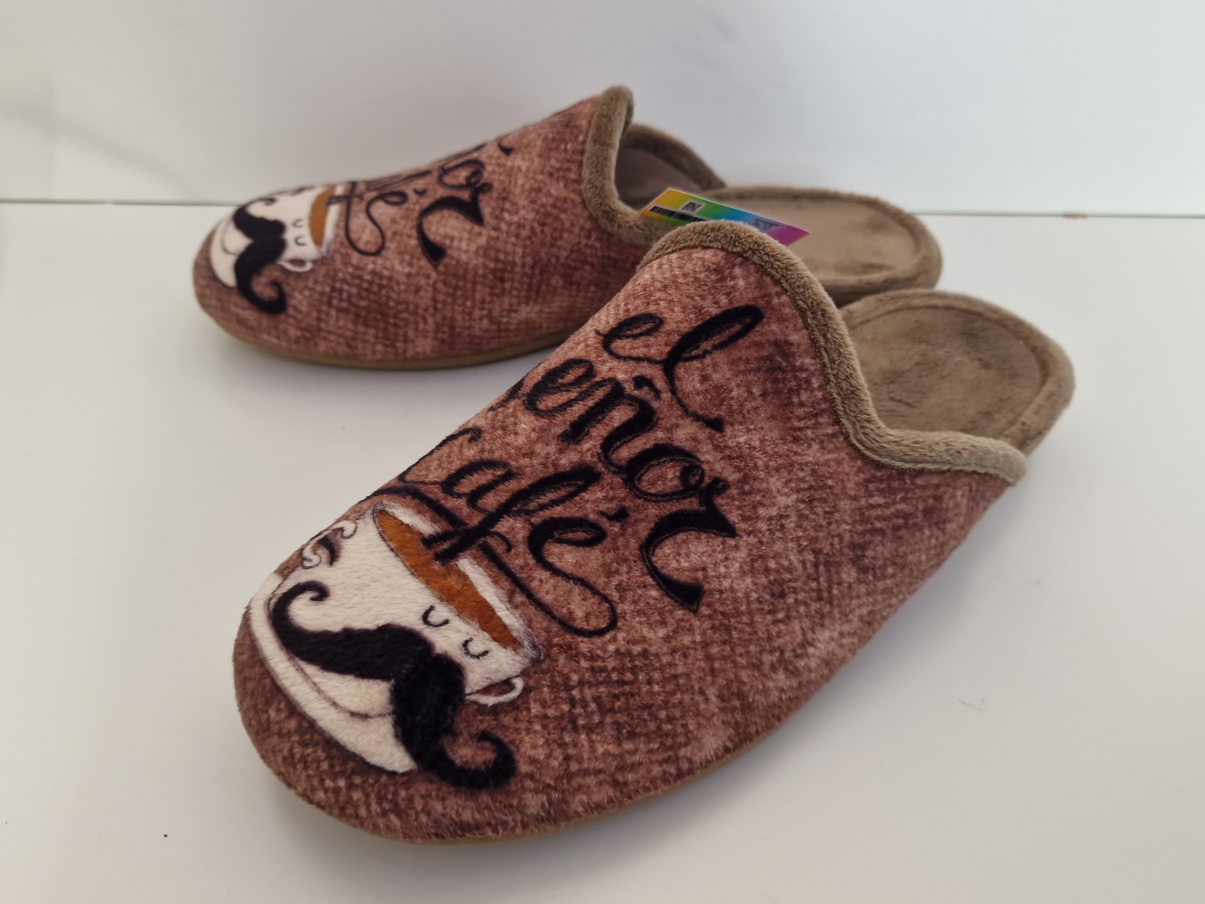 Mules Pantoufles El Señor Café Marron Noir - photo numéro 2