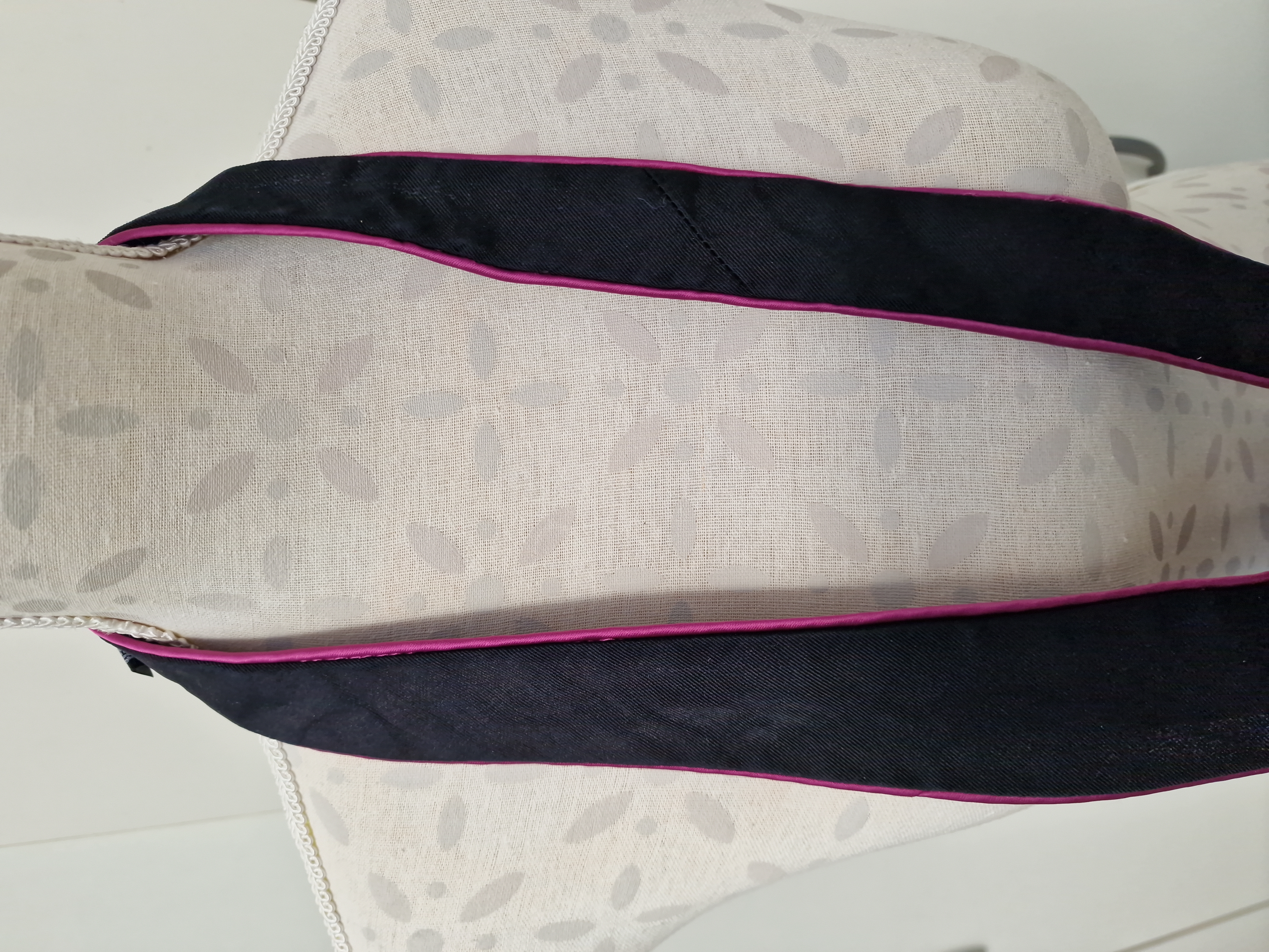 Cravate Noir Contour Rose Fuchsia - photo numéro 6