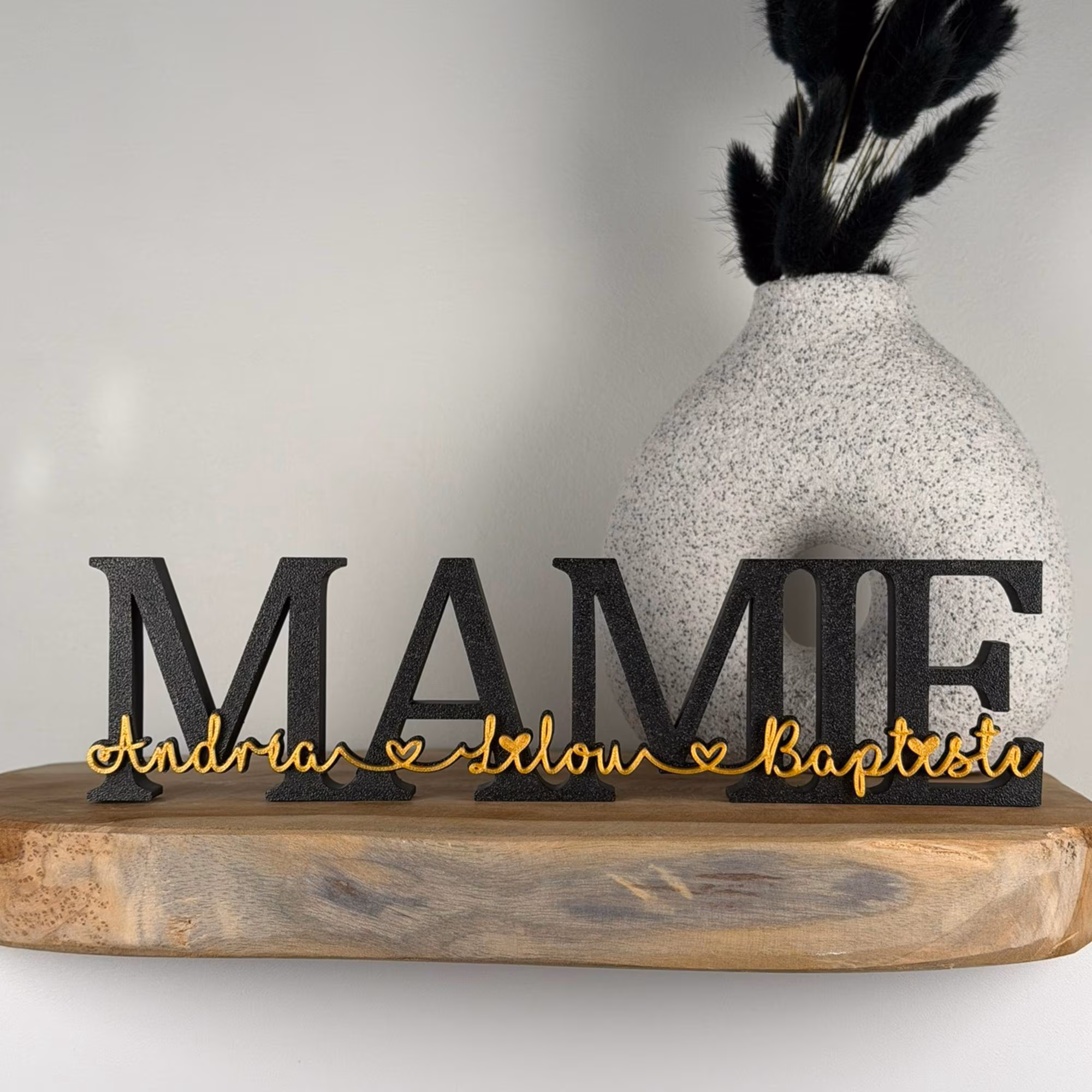 Mot à Personnaliser Maman + Noms enfants - Couleurs au choix - 