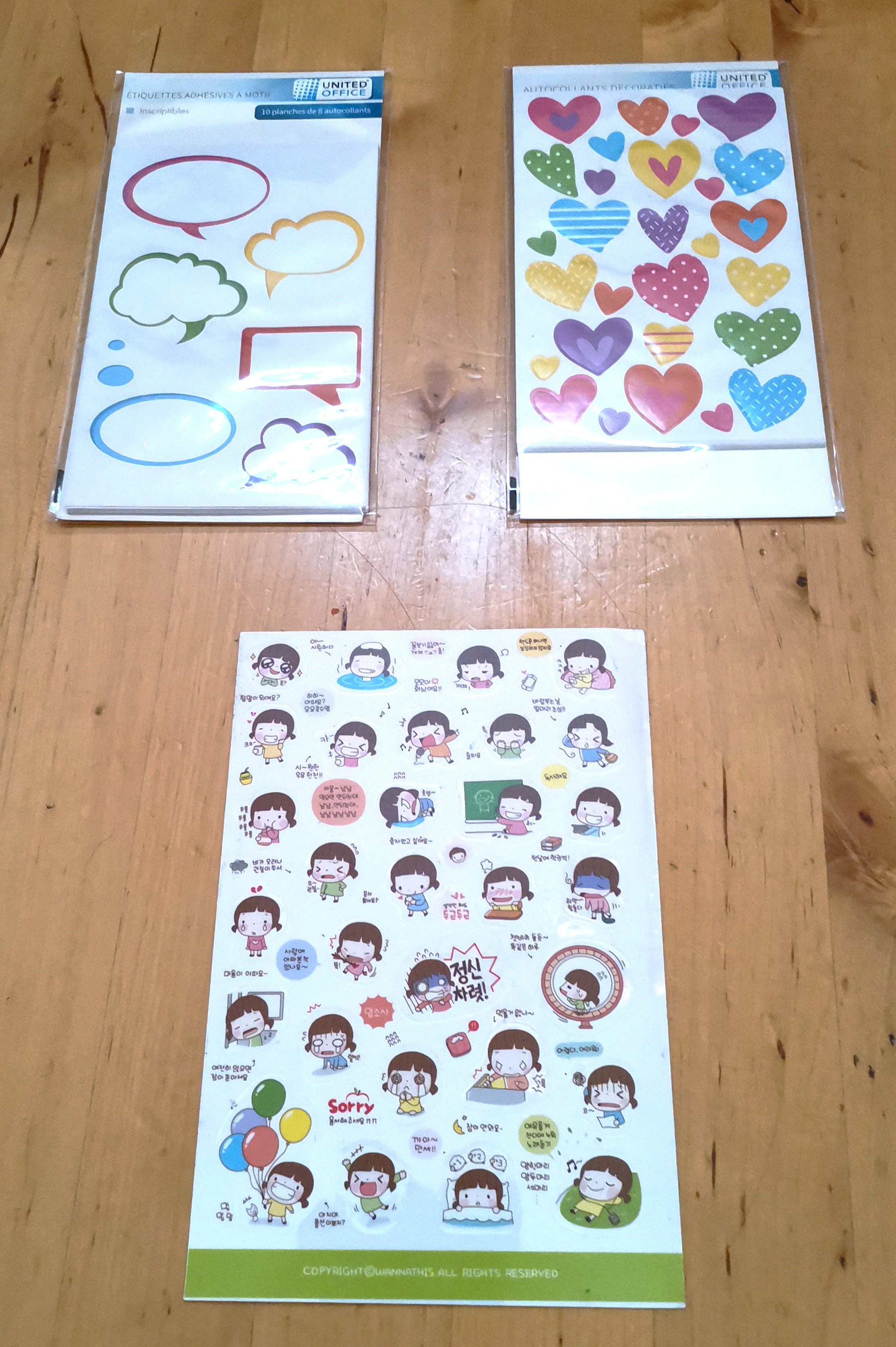 Planches à stickers et étiquettes